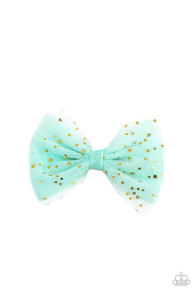 Paparazzi Twinkly Tulle - Green Hair Clip