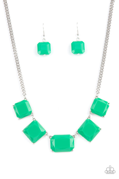 Paparazzi Instant Mood Booster - Green Necklace