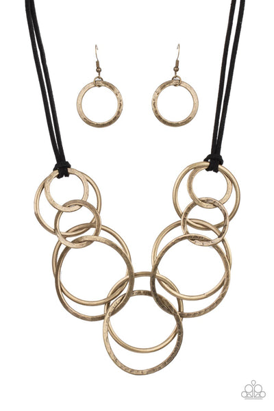 Paparazzi Spiraling Out of COUTURE - Brass Necklace