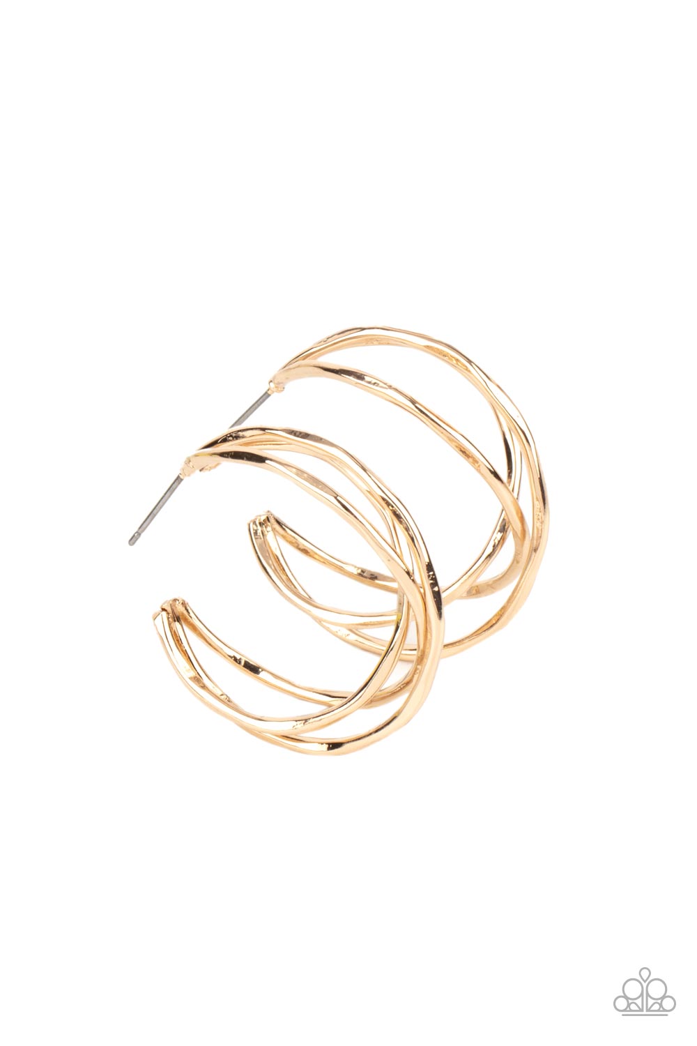 Paparazzi City Contour - Gold Earrings