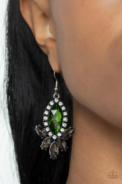 Paparazzi Serving Up Sparkle - Green Earrings