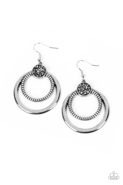 Paparazzi Spun Out Opulence - Silver Earrings