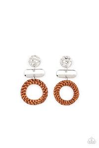 Paparazzi Woven Whimsicality - Brown Earrings