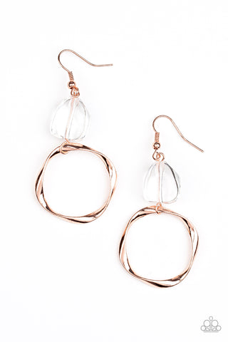 Paparazzi All Clear - Copper Earrings