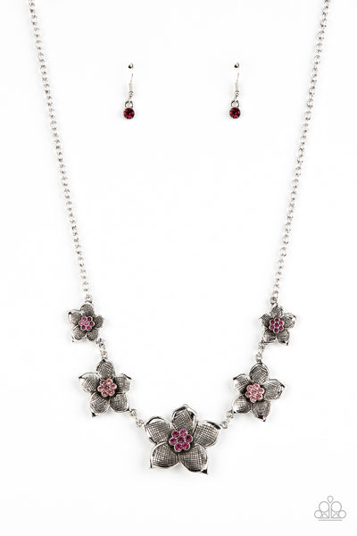 Paparazzi Wallflower Wonderland - Pink Necklace