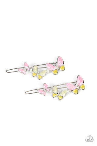 Paparazzi Bushels of Butterflies - Pink Hair Clips