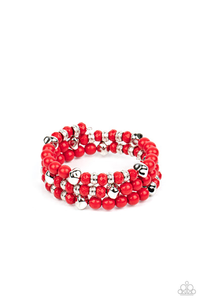 Paparazzi Vibrant Verve - Red Bracelet