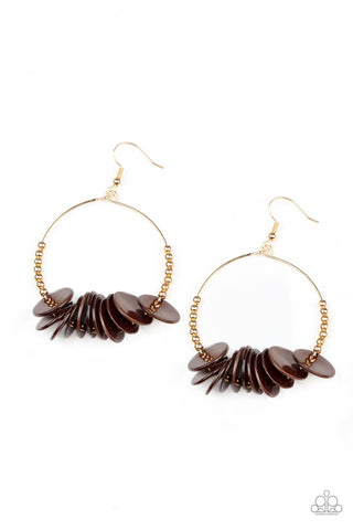 Paparazzi Caribbean Cocktail - Brown Earrings