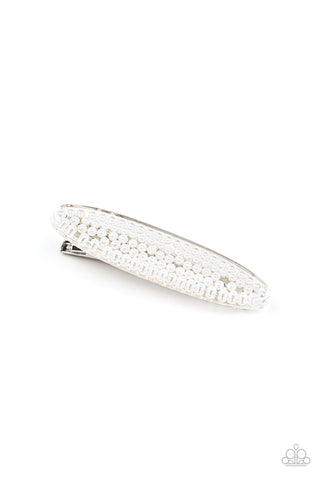 Paparazzi Pearl Pizzaz - White Hair Clip