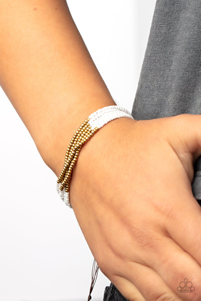 Paparazzi BEAD Bold - White Bracelet