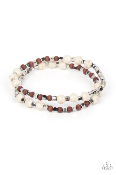 Paparazzi Backcountry Beauty - White Bracelet