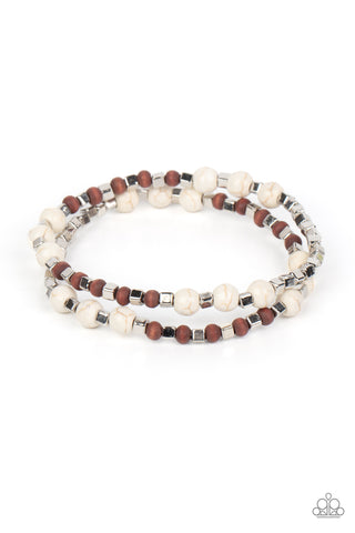 Paparazzi Backcountry Beauty - White Bracelet