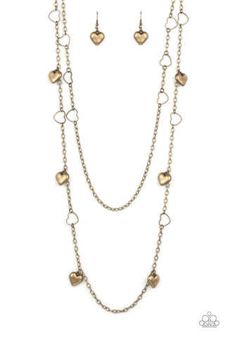 Paparazzi Chicly Cupid - Brass Necklace