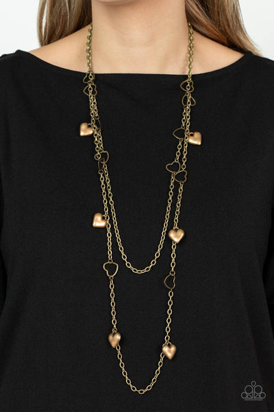 Paparazzi Chicly Cupid - Brass Necklace