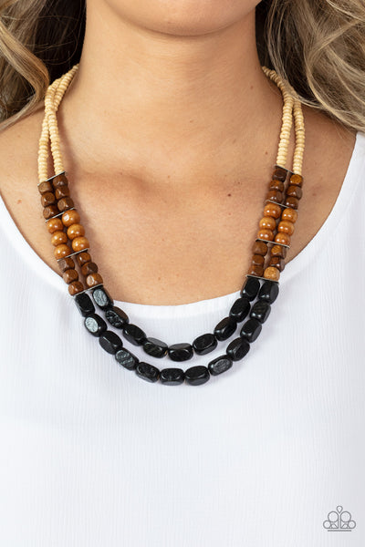 Paparazzi Bermuda Bellhop - Black Necklace