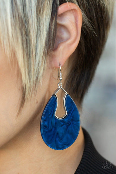 Paparazzi Pool Hopper - Blue Earrings