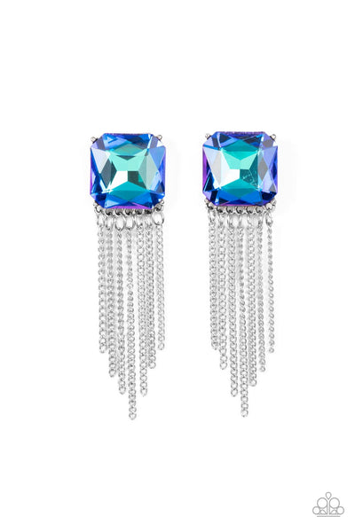 Paparazzi Supernova Novelty - Blue Earrings