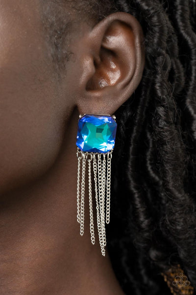 Paparazzi Supernova Novelty - Blue Earrings