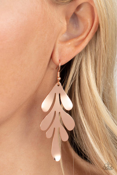 Paparazzi A FROND Farewell - Rose Gold Earrings