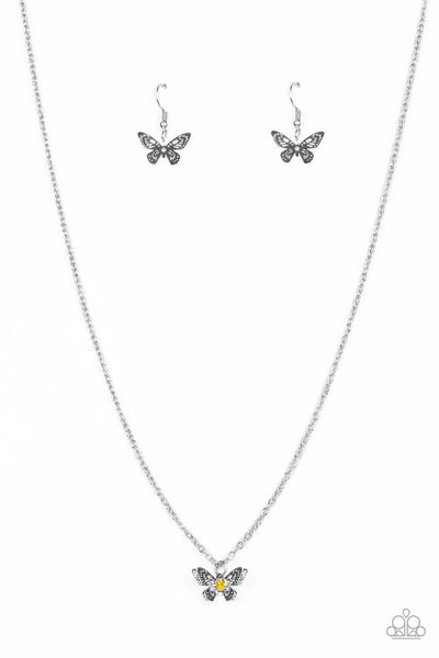 Paparazzi Flutter Love - Yellow Necklace