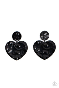Paparazzi Just a Little Crush - Black Earrings