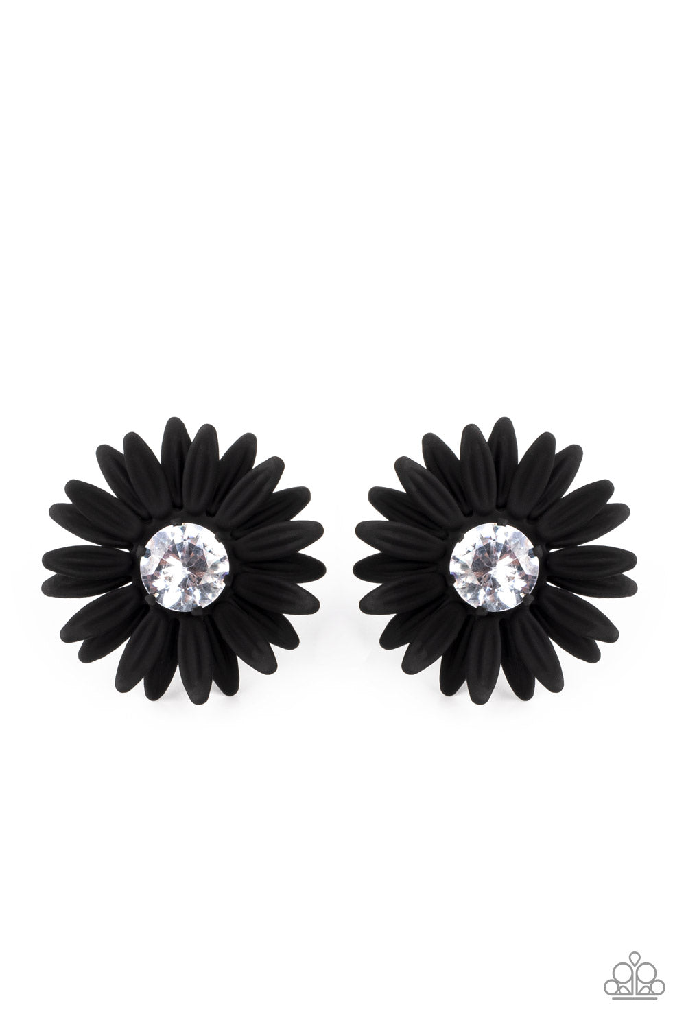 Paparazzi Sunshiny DAIS-y - Black Earrings