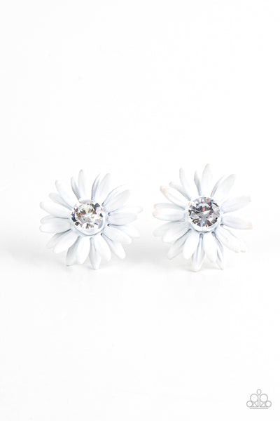 Paparazzi Sunshiny DAIS-y - White Earrings