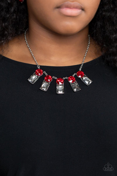 Paparazzi Celestial Royal - Red Necklace