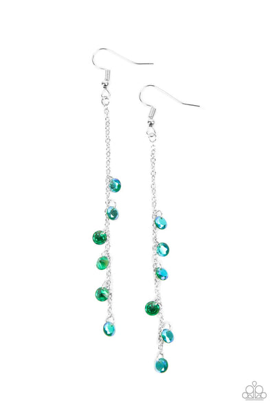 Paparazzi Extended Eloquence - Green Earrings