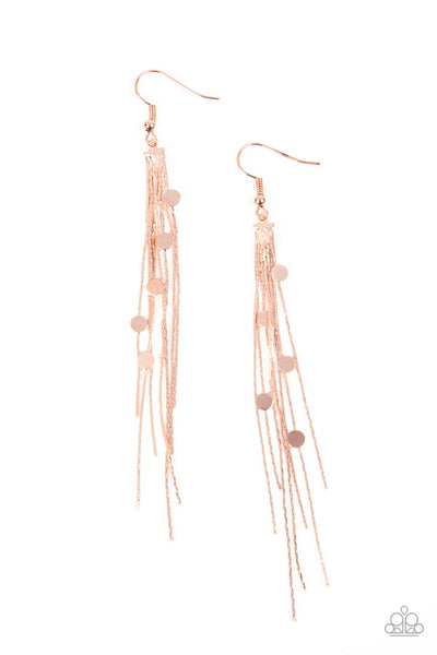 Paparazzi Cosmic Cascade - Copper Earrings