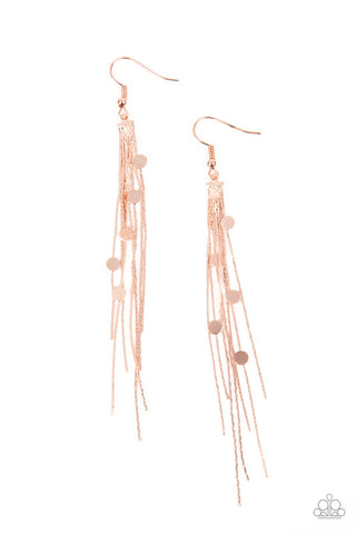 Paparazzi Cosmic Cascade - Copper Earrings