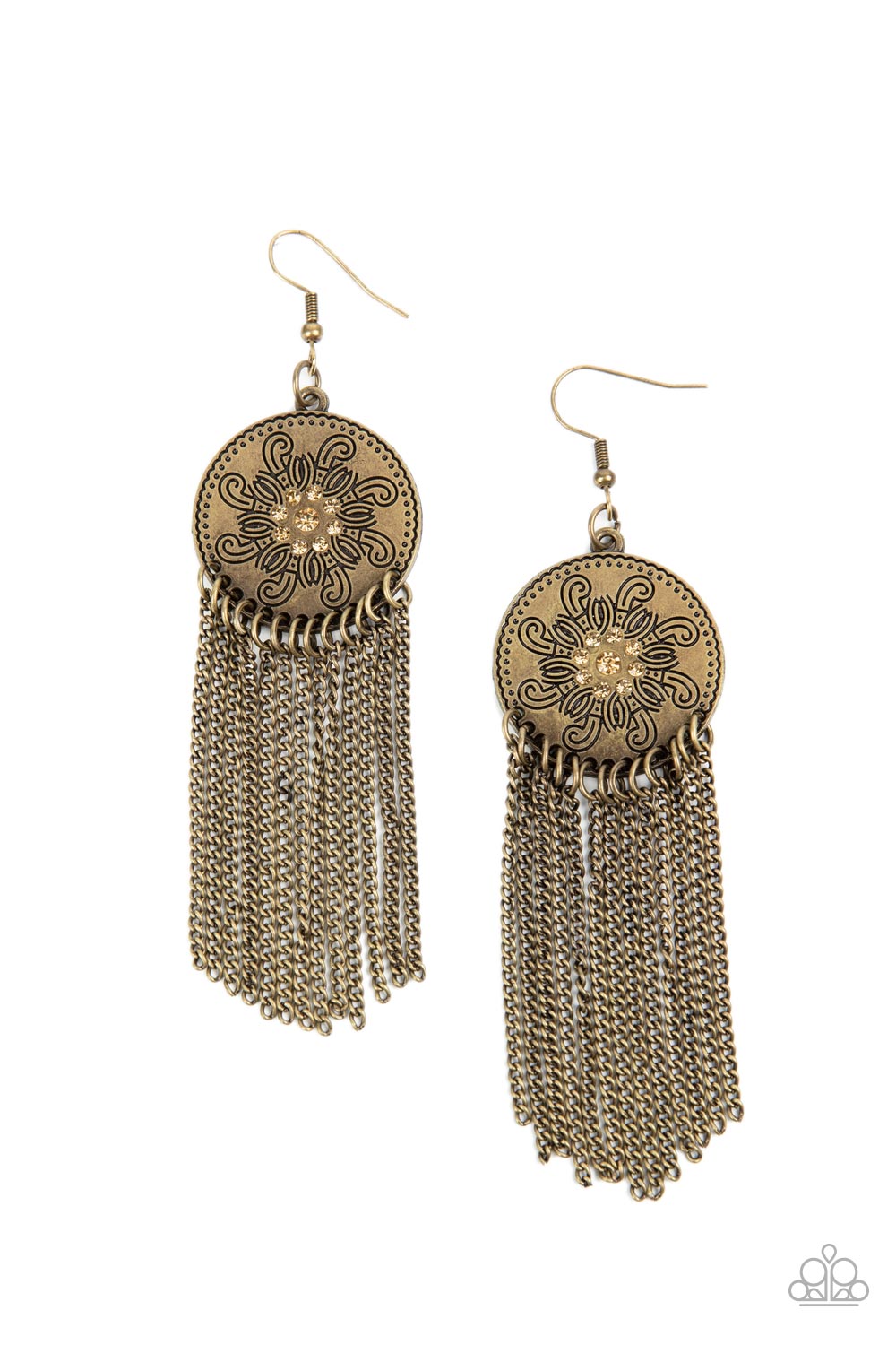 Paparazzi Fringe Control - Brass Earrings