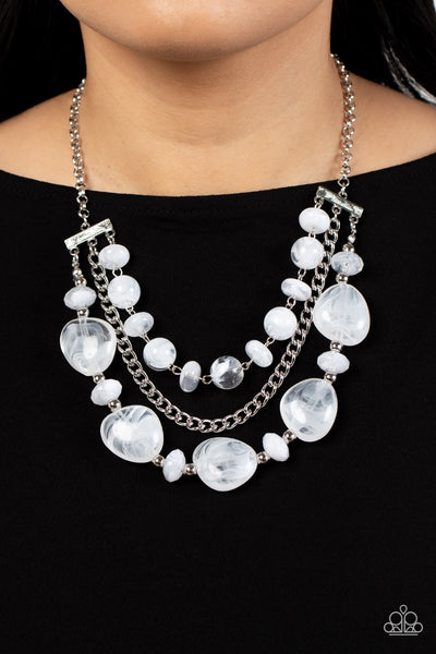 Paparazzi Oceanside Service - White Necklace