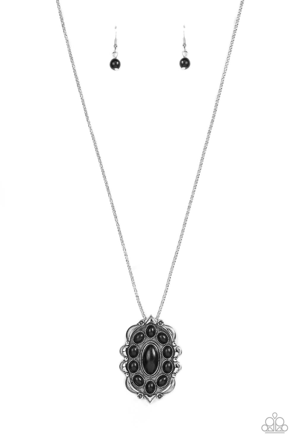 Paparazzi Mojave Medallion - Black Necklace