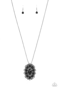 Paparazzi Mojave Medallion - Black Necklace