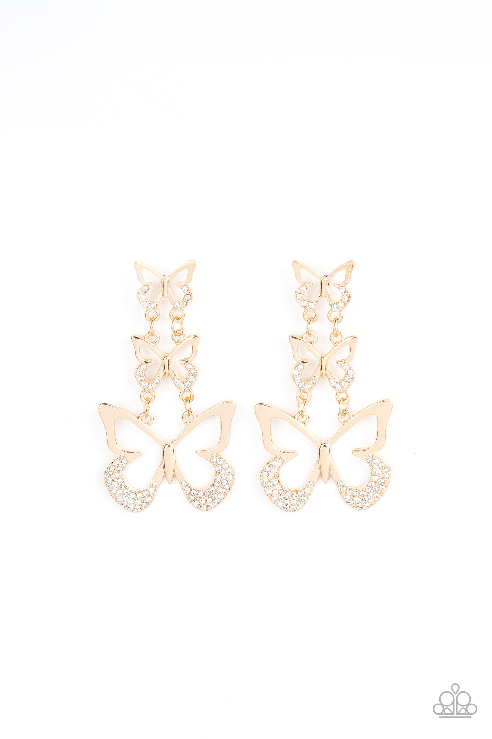 Paparazzi Flamboyant Flutter - Gold Earrings