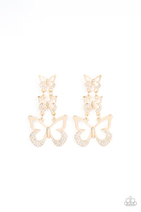 Paparazzi Flamboyant Flutter - Gold Earrings