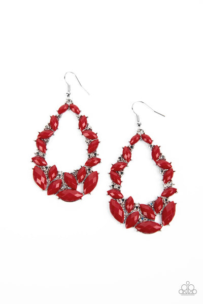 Paparazzi Tenacious Treasure - Red Earrings