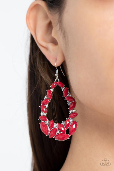 Paparazzi Tenacious Treasure - Red Earrings