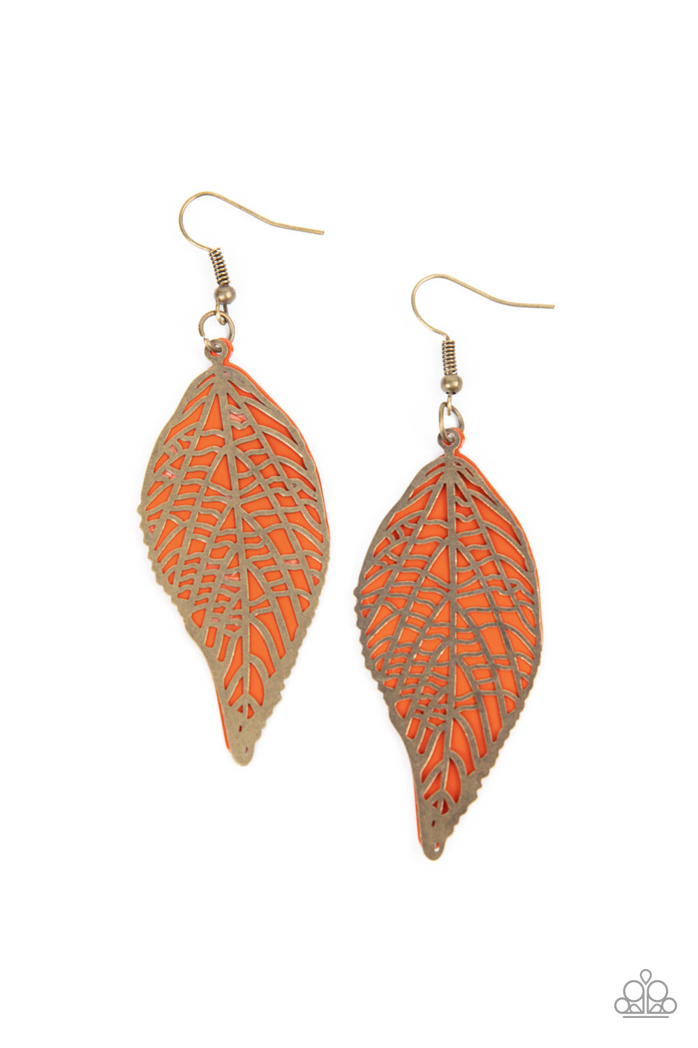 Paparazzi Leafy Luxury - Orange Earrings