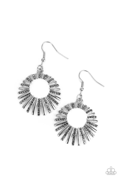 Paparazzi Rebel Resplendence - Silver Earrings