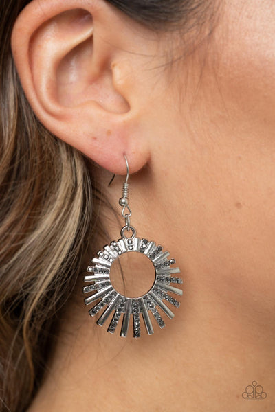 Paparazzi Rebel Resplendence - Silver Earrings