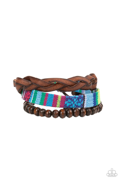 Paparazzi Textile Texting - Blue Bracelet