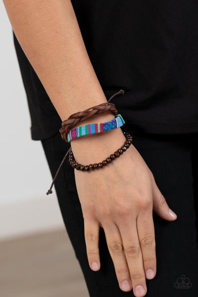 Paparazzi Textile Texting - Blue Bracelet