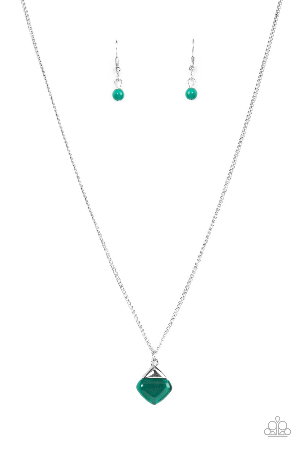 Paparazzi Gracefully Gemstone - Green Necklace