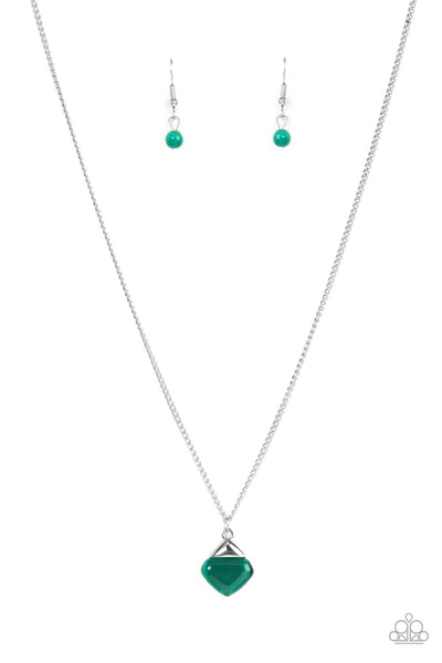 Paparazzi Gracefully Gemstone - Green Necklace