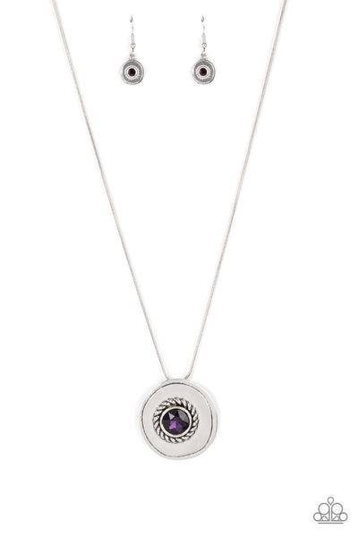 Paparazzi Make Me a MEDALLION-aire - Purple Necklace