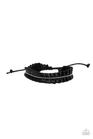 Paparazzi Hard to PLEATS - Black Bracelet