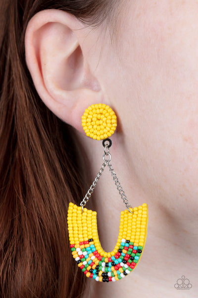 Paparazzi Make it RAINBOW - Yellow Earrings