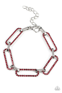 Paparazzi Still Not OVAL You - Red Bracelet